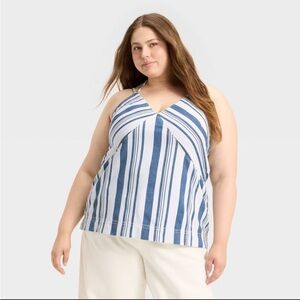 Universal Thread Blue and Cream Striped Camisole